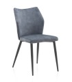Pack de 4 sillas de comedor aterciopeladas marrón y azul con rombos Belisario