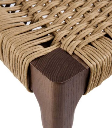 Pack de 4 sillas de Madera de Fresno con Asiento de Cuerda Trenzada Colin, detalle