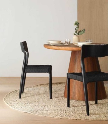 Pack de 4 sillas de Madera de Fresno con Asiento de Cuerda Trenzada Colin de Ambar Muebles