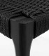 Pack de 4 sillas de Madera de Fresno con Asiento de Cuerda Trenzada Colin, negro