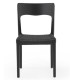 Pack de 4 sillas de Madera de Fresno con Asiento de Cuerda Trenzada Colin, frente negro