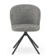 Pack de 4 sillas Giratorias Tapizadas Tweed Moderna con Patas Metálicas Sensis, frente gris