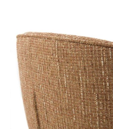 Pack de 4 sillas Giratorias Tapizadas Tweed Moderna con Patas Metálicas Sensis, detalle respaldo