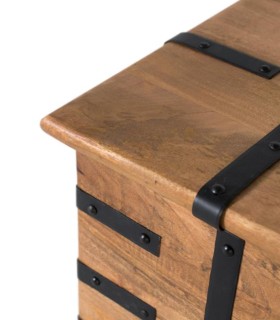 Baúl de Madera Maciza con Herrajes Metálicos Aureliano, perfil