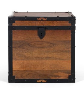 Baúl de Madera Maciza  con Herrajes Metálicos Amazonas, frente