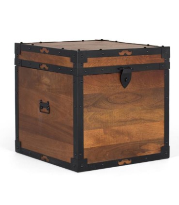 Baúl de Madera Maciza  con Herrajes Metálicos Amazonas, lateral