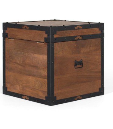 Baúl de Madera Maciza  con Herrajes Metálicos Amazonas, perfil