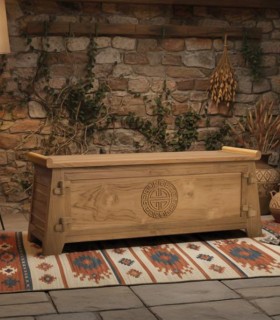 Baúl Oriental con Almacenaje y Diseño Étnico Natural Alvarado, ambiente