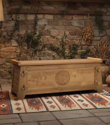 Baúl Oriental con Almacenaje y Diseño Étnico Natural Alvarado, ambiente