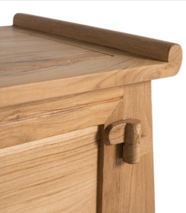 Baúl Oriental con Almacenaje y Diseño Étnico Natural Alvarado, bisagra