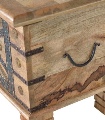 Baúl Étnico Artesanal con Almacenaje Decorativo Fabio, tirador