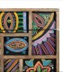 Baúl Artesanal de Madera de Mango con Diseño Étnico Multicolor Loren, detalle