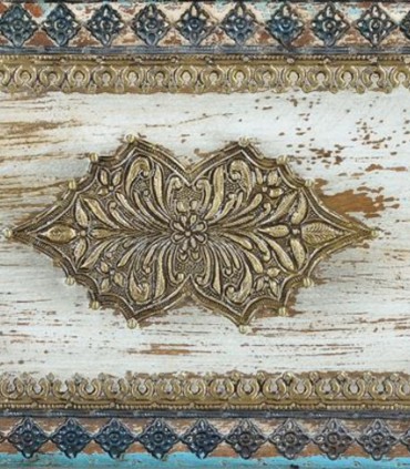 Baúl Mesa de Centro Vintage Madera Tallada Rajputana