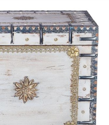 Baúl Indio Artesanal Decorativo Exclusivo Narayan, tapa