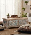 Baúl de Madera con Mosaico Decorativo Vintage Desai