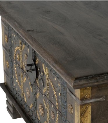 Baúl Árabe Tallado de Madera Maciza Zayd de Ambar Muebles