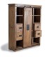 Alacena de Madera de Mango con Puerta Corredera y 4 Cajones Celedonio, medida 140 cm
