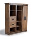 Alacena de Madera de Mango con Puerta Corredera y 4 Cajones Celedonio, medida 140 cm
