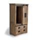 Alacena de Madera de Mango con Puerta Corredera y 4 Cajones Celedonio, medida 90 cm