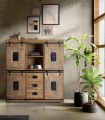 Alacena de Madera de Mango con Puerta Corredera y 4 Cajones Celedonio
