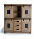 Alacena de Madera de Mango con Puerta Corredera y 4 Cajones Celedonio, medidas 150 cm