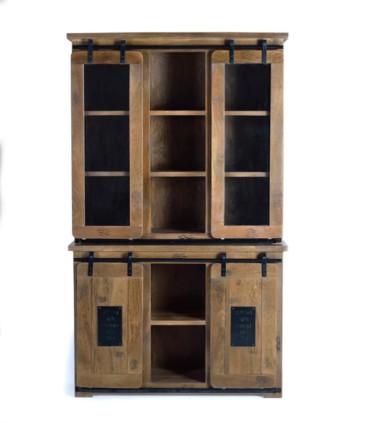 Alacena de Madera de Mango con Puerta Corredera y 4 Cajones Celedonio, medida 100 cm
