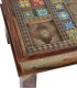 Mesa De Centro De Palisandro Macizo Con Bronce Y Azulejo Artesanal Kiran, detalle esquina