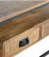 Mesa De Centro Industrial De Madera Con Estructura Metálica Y Cajones Rohan, cajon