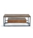 Mesa De Centro Industrial De Madera Con Estructura Metálica Y Cajones Rohan, detras