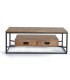 Mesa De Centro Industrial De Madera Con Estructura Metálica Y Cajones Rohan, frente