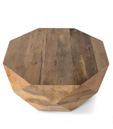 Mesa De Centro De Madera Maciza De Mango Natural Lloyd
