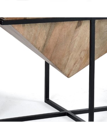 Mesa De Centro De Madera De Mango Y Metal Isamu