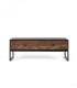Mesa De Centro Con Cajones De Madera Y Estructura Metálica Negra Estilo Industrial Moderno Luminara, frentes