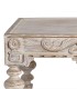 Mesa de Centro Tallada Estilo Vintage Provenzal en Madera Natural Fierro, detalle