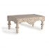 Mesa de Centro Tallada Estilo Vintage Provenzal en Madera Natural Fierro, lateral