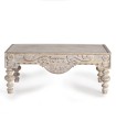 Mesa de Centro Tallada Estilo Vintage Provenzal en Madera Natural Fierro