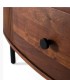 Mesa de Centro Ovalada con Cajón en Madera de Acacia y Patas Metálicas Castrel, tirador