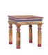 Mesa de Centro Cuadrada Pintada a Mano en Madera de Mango Estilo Étnico Quenel, perfil