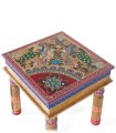 Mesa de Centro Cuadrada Pintada a Mano en Madera de Mango Estilo Étnico Quenel