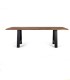 Mesa de Comedor Industrial de Madera Maciza con Patas Negras Ramiro, frente
