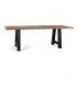 Mesa de Comedor Industrial de Madera Maciza con Patas Negras Ramiro, lateral