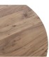 Mesa De Comedor Redonda De Madera De Mango Natural Con Base Industrial Metálica Dravok, detalle tapa