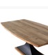 Mesa De Comedor De Madera De Acacia Con Base Metálica Negra Velkan, detalle arriba