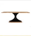 Mesa De Comedor De Madera De Acacia Con Base Metálica Negra Velkan