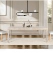 Mesa De Comedor Rectangular De Madera De Mango Tallada A Mano Con Cristal Protector Althior