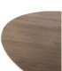 Mesa de Comedor Redonda de Madera Maciza de Mango Natural con Pie Central Esculpido Renata, detalle tablero