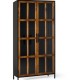 Vitrina Industrial de Madera de Mango y Metal Negro Kael, lateral