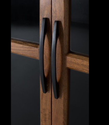 Vitrina Industrial de Madera de Mango y Metal Negro Kael, tirador
