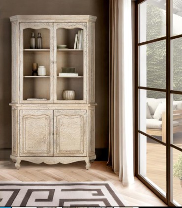 Vitrina de Madera de Mango Envejecida 4 Puertas Gael, ambiente