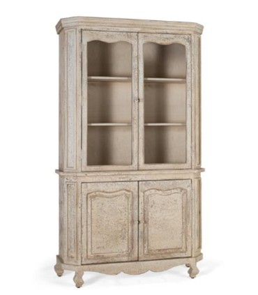 Vitrina de Madera de Mango Envejecida 4 Puertas Gael, lateral